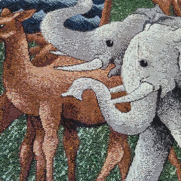 Woven throw Afghan or blanket Noah's ark. - Picture 3 of 6